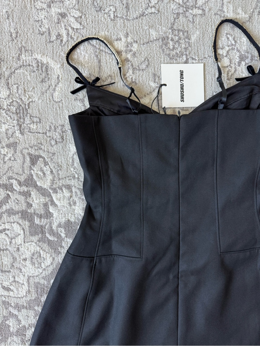 ShuShu/Tong Bodice Top Mini Dress with Jewelled  Chain-Strap Detail - Size 8/M - Picture 6 of 10